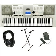Yamaha YPT-420 61 Full-Sized Touch Sensitive Keyboard Bundle: Includes Professional Headphones, Keyboard Stand, and Power Supply