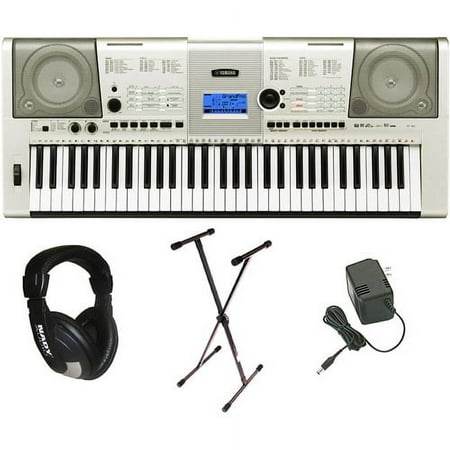 Yamaha YPT-420 61 Full-Sized Touch Sensitive Keyboard Bundle: Includes Professional Headphones, Keyboard Stand, and Power Supply