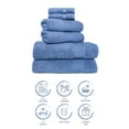 thumbnail image 3 of Hencely 6-Piece Turkish Cotton Bath Towel Set – 2 Bath Towels, 2 Hand Towels & 2 Washcloths – Soft, Absorbent, Quick Dry – Blue, 3 of 7