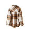 thumbnail image 4 of EYIIYE Veste à Carreaux pour Femmes, Manteau Décontracté à Manches Longues avec Poches, 4 of 9