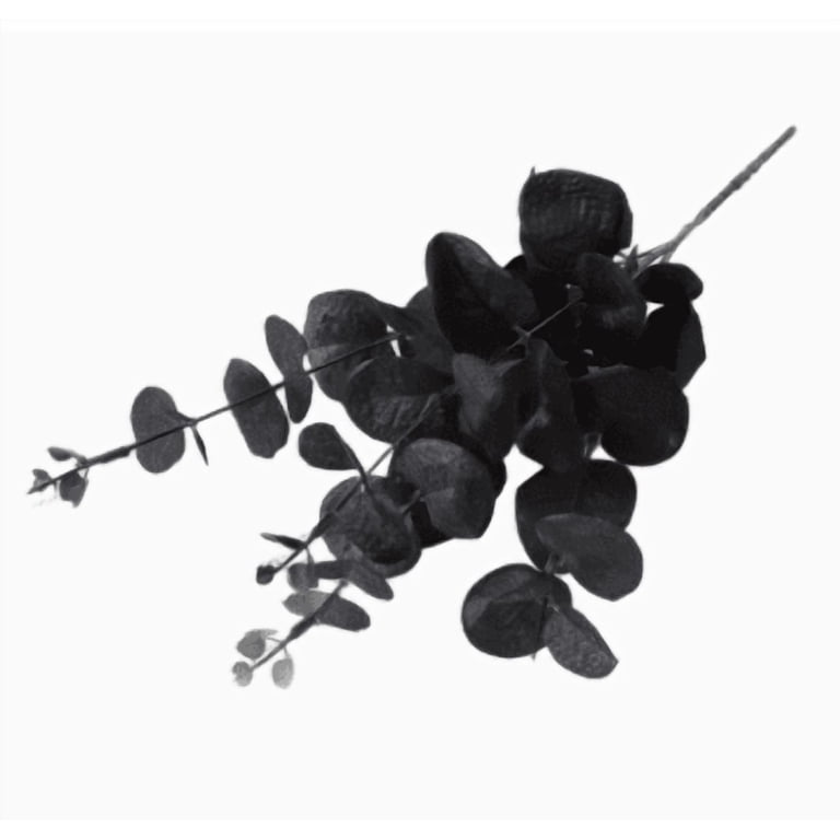13.77'' Black Artificial Eucalyptus Stem Bouquet, Dark Faux Eucalyptus ...
