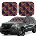 thumbnail image 2 of Uemuo Circular Stripes Printed 2 PCS Car Windshield Sun Shade, Auto Sun Heat and UV Rays Blocker, Foldable Automotive Front Window Sunshade Protector, 2 of 7