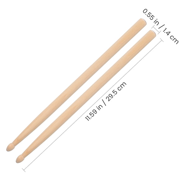 PTOOTP Universal Maple Wood Drumsticks, 2 Pairs, Natural Wood Color, for Drumming Practice and Performance