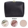 thumbnail image 3 of Bolsa de maquillaje de cuero grande, bolsa con cremallera, organizador cosmético de viaje para mujer, 3 of 5