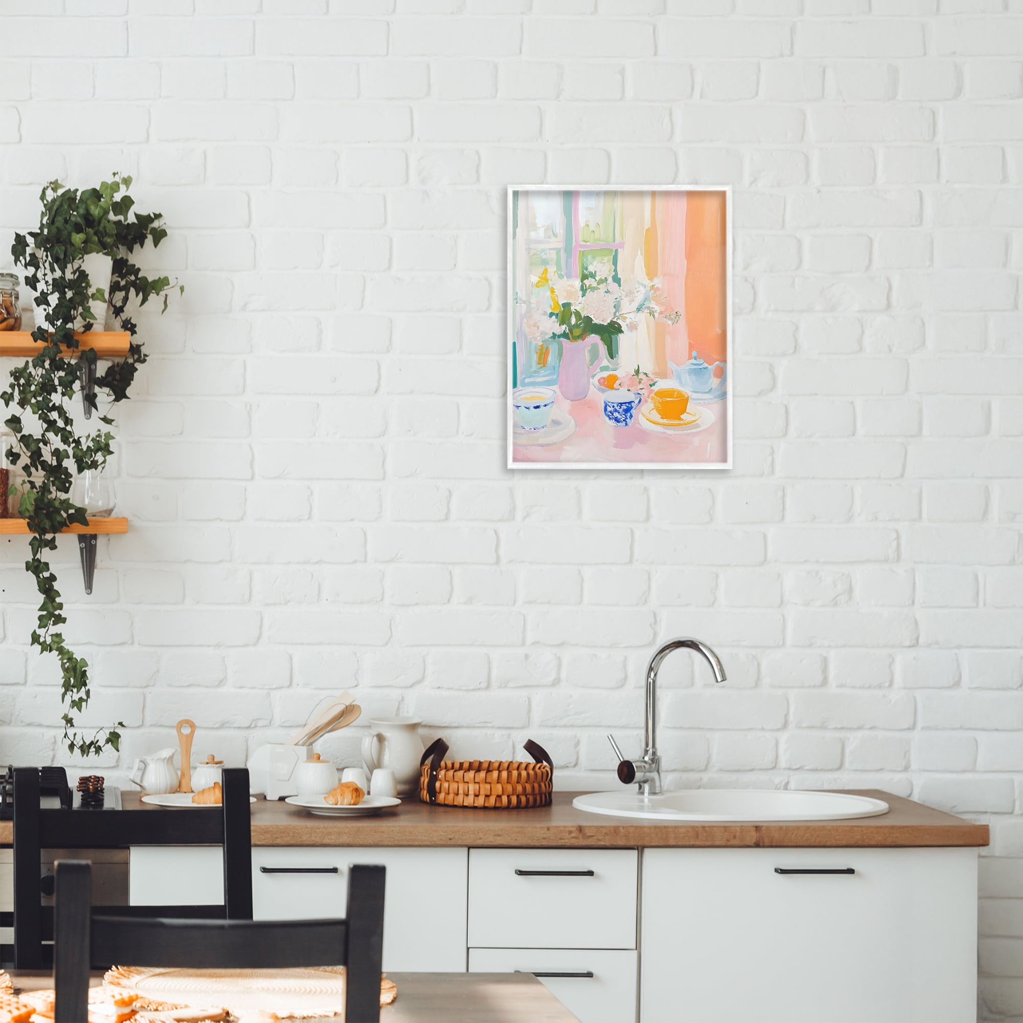 Stupell Industries Breakfast Still Life Abstraction White Framed Giclee Art, design by The Prints Vibe