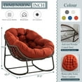 thumbnail image 3 of Outdoor Rocking Chair, Patio Oversized Wicker Egg Rocking Chair, Indoor & Outdoor Comfy Rocker Chair with Thick Cushion, Modern Lounge Chair for Balcony, Front Porch, Garden, Backyard, Deck, 3 of 13