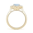 thumbnail image 2 of ANGARA Natural Cushion 1.85 ct Aquamarine Ring with Diamond Floral Halo in 14K Yellow Gold for Women (Size-9x7mm) | March Birthstone, Anniversary, Jewelry Gift for Women | Natural Aquamarine Ring, 2 of 8