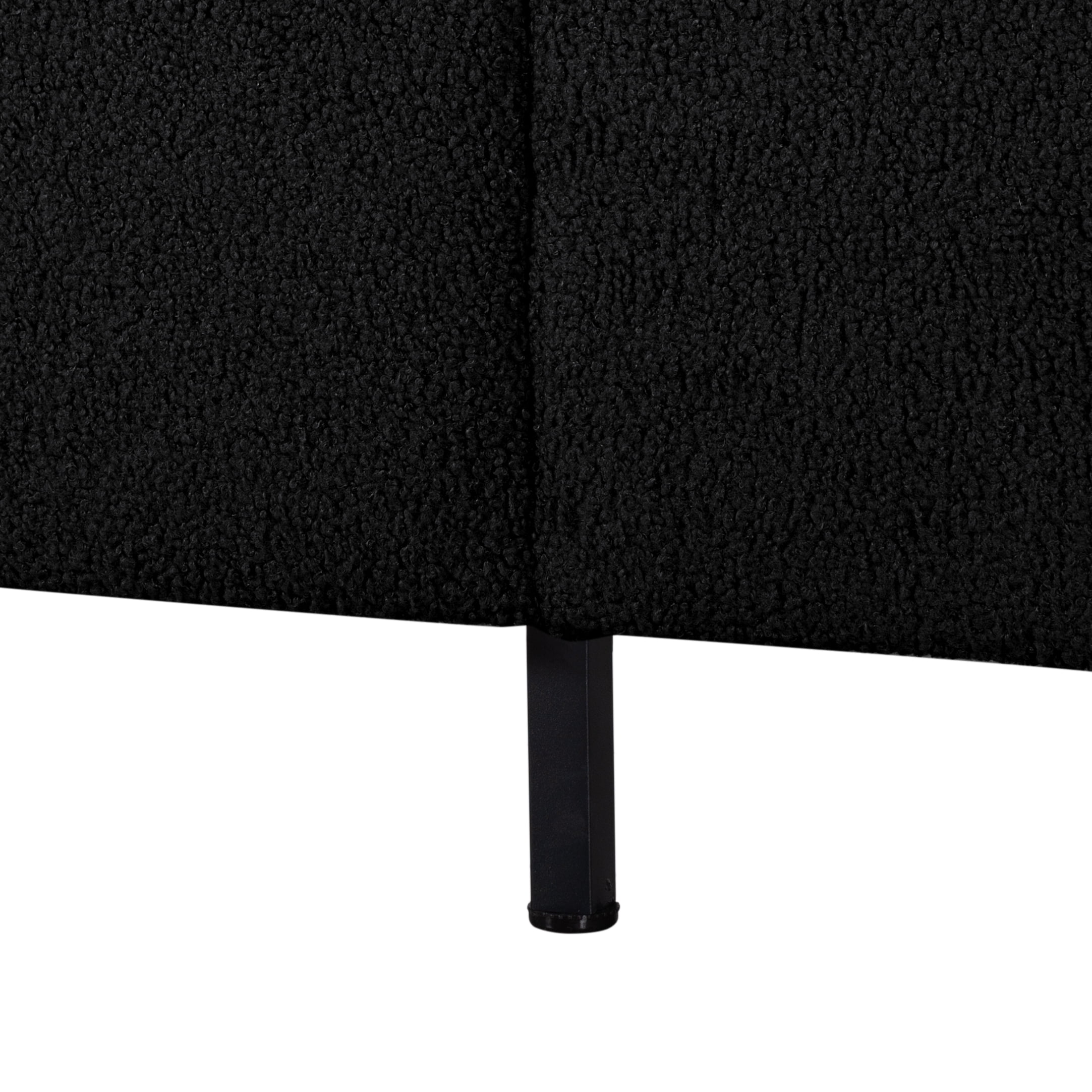Gewnee 86.6”Teddy Velvet Sofa Couch,Comfy Extra Deep Seat 3 Seater Couches for Living Room with 2 Pillows.Black