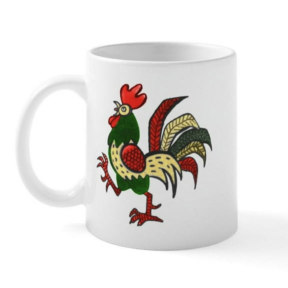 CafePress - Red Rooster Mug - 11 oz Ceramic Mug - Novelty Coffee Tea Cup