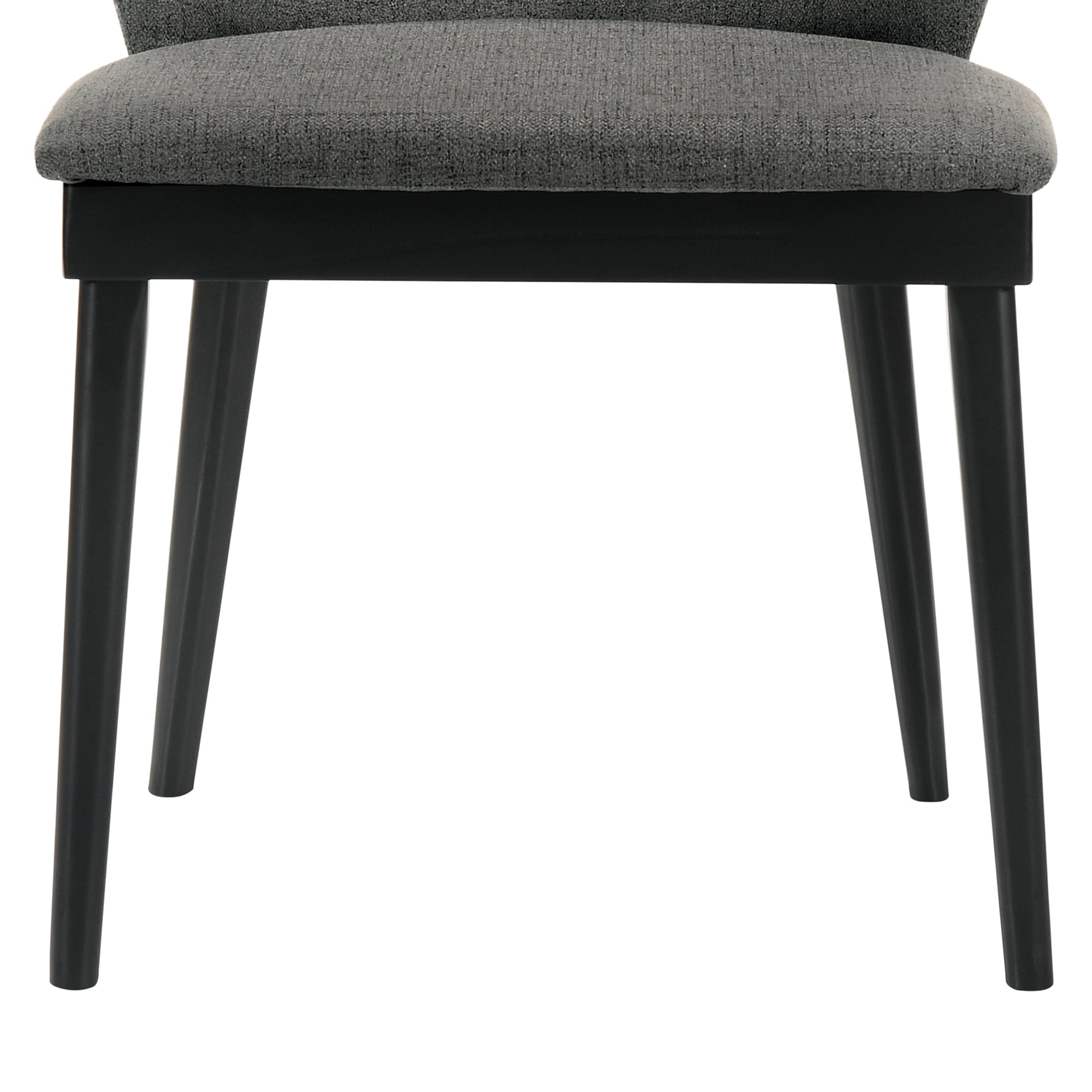 Juno Charcoal Fabric and Black Wood Dining Side Chairs - Set of 2