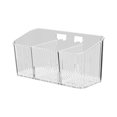 thumbnail image 2 of Estante De Ducha De Pared, Organizador De Almacenamiento De Plástico Transparente, Caja Colgante Adhesiva Para Baño Y Cocina, Color Blanco, 2 of 8