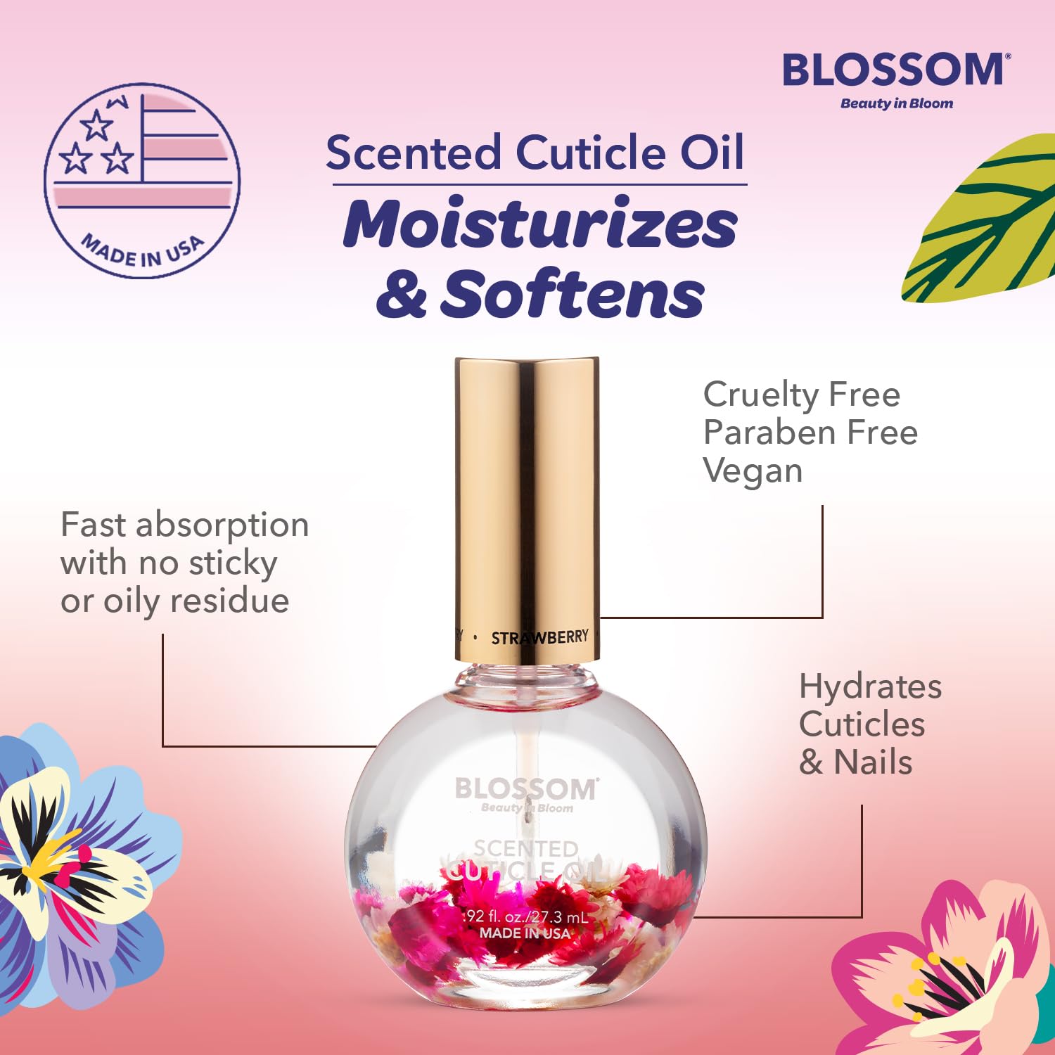 Blossom Strawberry Scented Cuticle Oil, 1 fl oz photo 4
