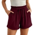 thumbnail image 2 of TAGOLD Women Sweat Shorts for Womens Solid Color High Drawstring Casual Shorts Functional Side Pockets Loose Summer Loungewear Bottoms, 2 of 5