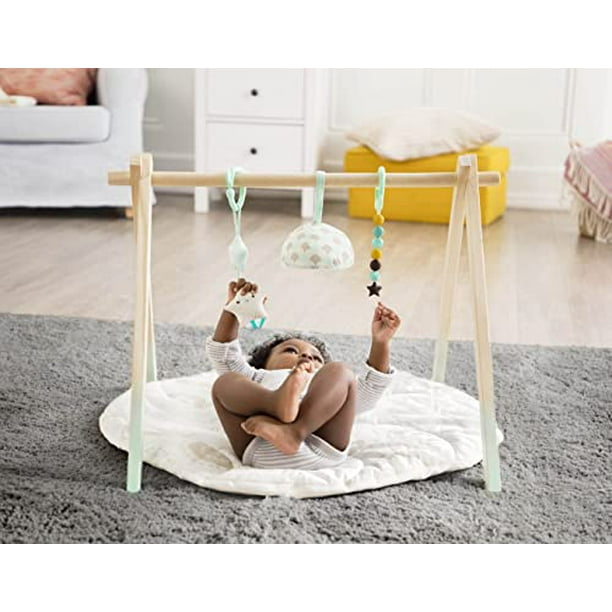 B. Toys Wooden Baby Play Gym Activity Mat Starry Sky 3 Hanging
