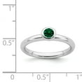 thumbnail image 5 of Sterling Silver Low 4mm Round Cr. Emerald Ring, 5 of 5