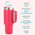 thumbnail image 4 of Drinco 40oz 30oz Tumbler with Handle Vacuum Insulated Stainless Steel-40oz Viva Magenta, 4 of 5