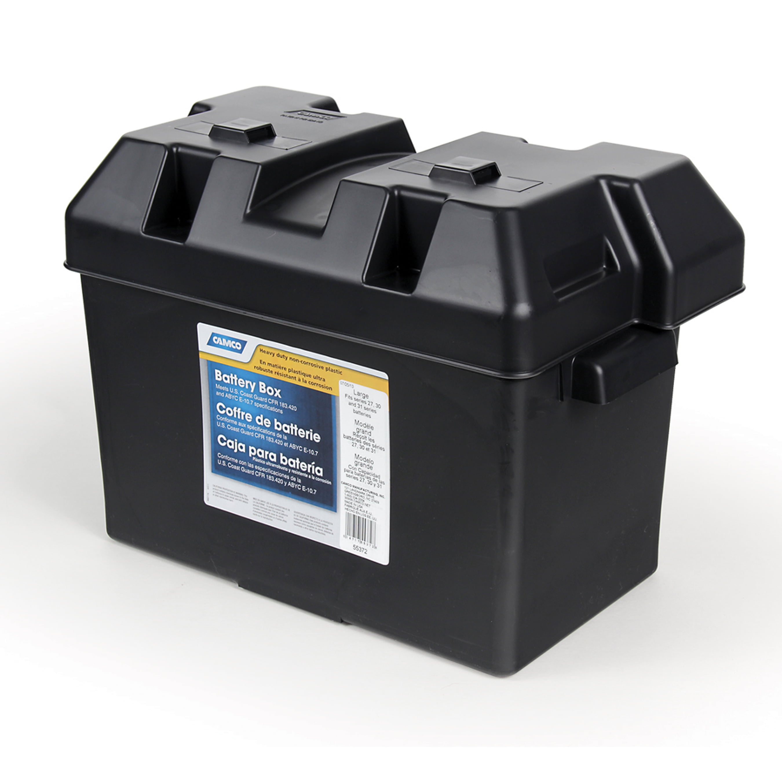 Camco RV Large Battery Box - Inside Dimensions 7.25-inches x 13.25-inches x  8.63-inches (55372) 