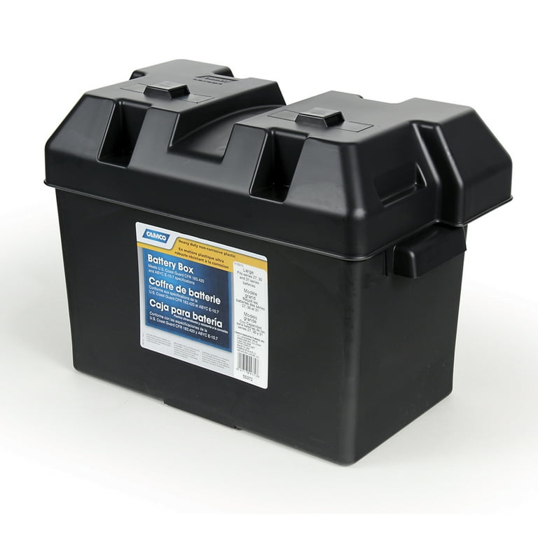 Trem Medium Black Battery Box with Strap 185 x 355 x 263mm High