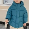 thumbnail image 3 of Toddler Snow Coat Winter Warm Zip Up Cute Ear Hoodie Jackets Pockets Solid Color Kids Baby Cardigan Outerwear (7-8 Years, Blue), 3 of 5