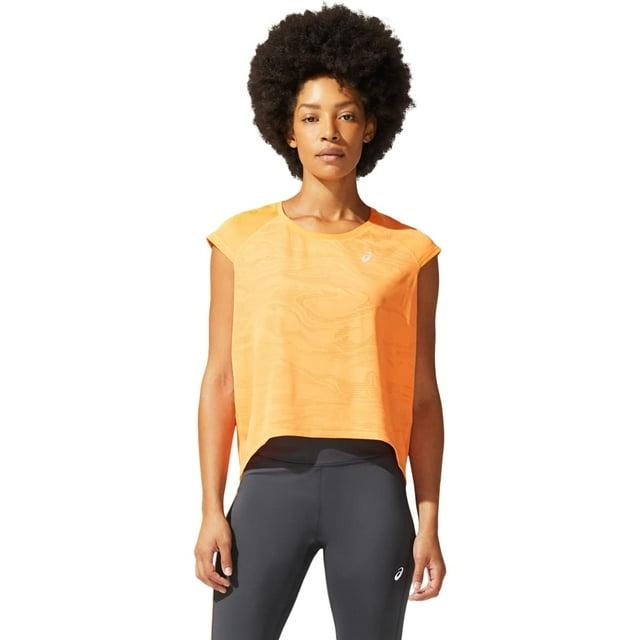 ASICS Chandail Court de Course pour Femmes Ventilate, L, Pêche Soleil