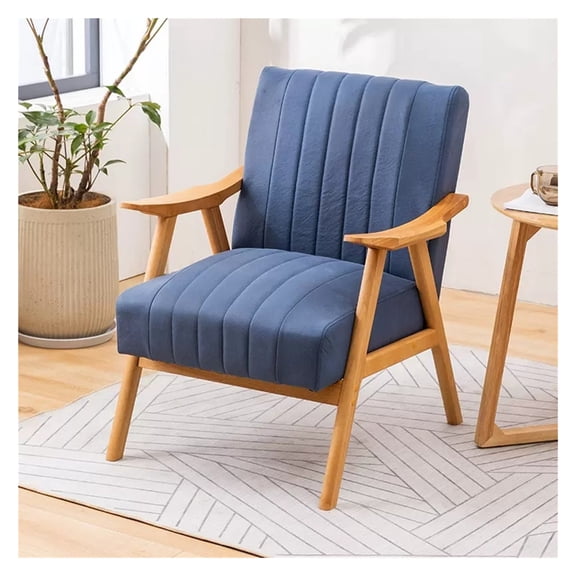 Living Room Chairs Accent Chairs Wood Lounge Chairs for Bedroom,Comfy Mid Century Modern Armchair Upholstered Reading Side Chairs for Small Space