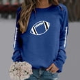 thumbnail image 2 of Football Sweatshirts for Women Game Day Love Heart Football Print Long Sleeve Blouses Y2k Trendy Casual Loose Pullover Tops, 2 of 5