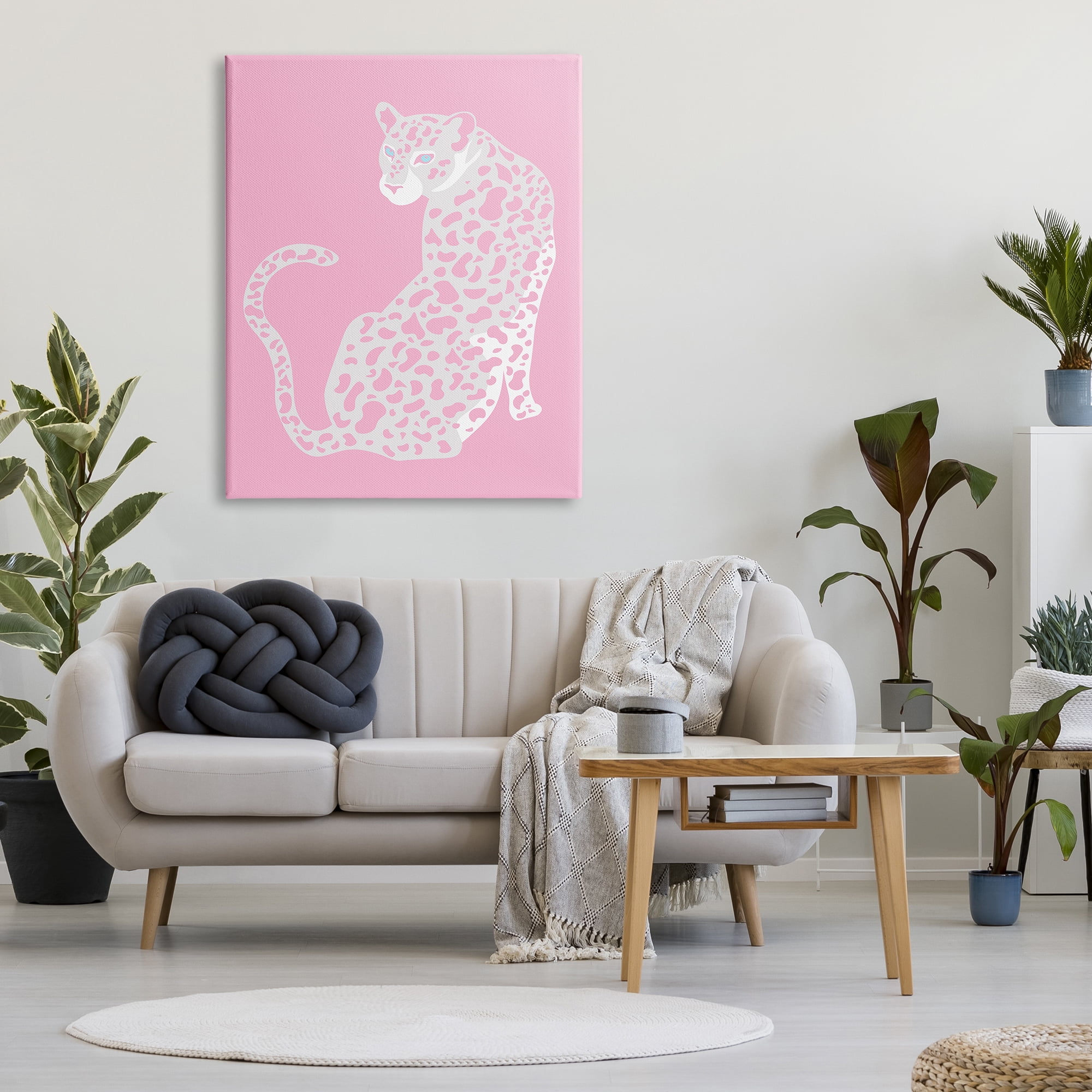 Stupell Industries Pink Modern Leopard Cheetah Portrait Piercing Gaze Graphic Art Gallery Wrapped Canvas Print Wall Art, Design by Birch&Ink