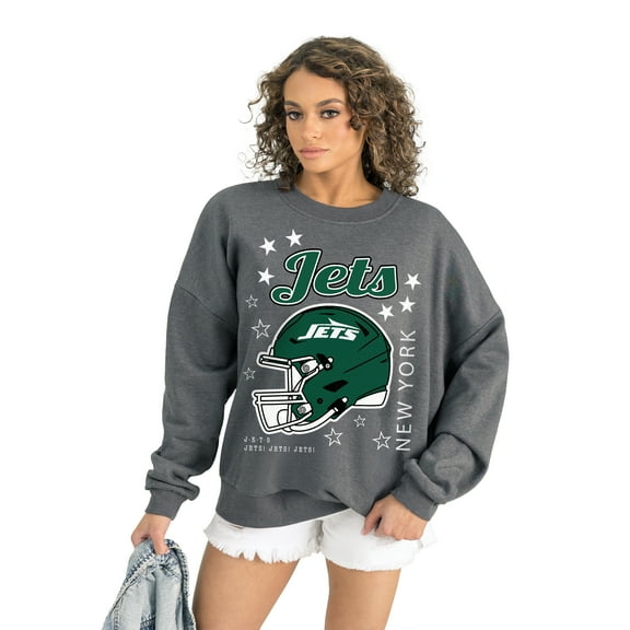 Women's Gameday Couture Gray New York Jets Ready to Rumble Premium Fleece Pullover Sweatshirt