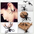 thumbnail image 3 of Grandest Birch 1Pc Halloween Scary Spider Shape Piercing Earring Ear Studs Jewelry Zinc Alloy Black, 3 of 7