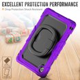 thumbnail image 4 of for Lenovo Tab 10.1/ Tab K10C Case 10.1 inch 2025, 360 Rotating Shockproof Cover with Stand, Handle, Shoulder Strap, Purple, 4 of 7