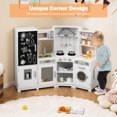 thumbnail image 4 of Gymax Corner Kids Play Kitchen Wooden Pretend Toy Kitchen w/ Realistic Lights White, 4 of 10