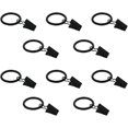 thumbnail image 1 of 10Pcs Curtain Clip Rings with Hooks, 1.26" Inner Dia 0.14" Thickness Iron Drapery Ring for Window Curtain Rods Black, 1 of 5