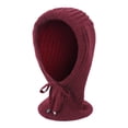 thumbnail image 1 of Foulard Rouge Tricotée à Capuche, Bonnet d'Hiver Chaud pour Femmes, 1 of 3