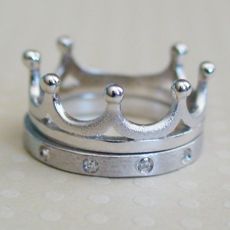 Sterling Silver Two Piece Crown Ring, Sizes 5, 6, 7, 8, 9
