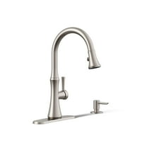 Kohler R28706-SD-VS Kaori Single Handle Kitchen Faucet with Pull Down Sprayer and Soap Dispenser, Vibrant Stainless