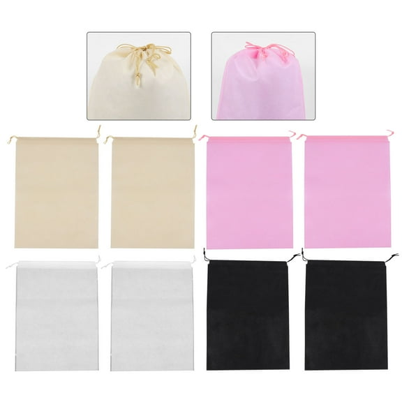 WHAMVOX Non Woven Drawstring Shoe Bags for Storage Use Assorted Color 8 Practical Pouches Lightweight Portable