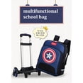 thumbnail image 3 of Mochila Escolar Para Niños spiderman Dibujos Animados Capitán América Bolsa De Almuerzo Impermeable 5-12 Años Niño Ruedas, 3 of 4
