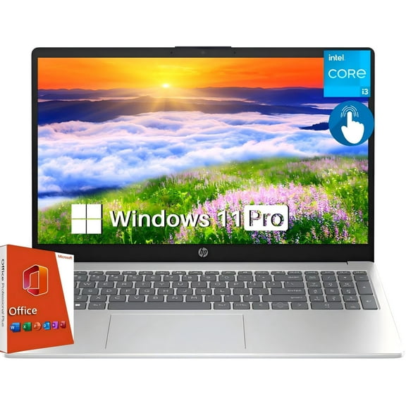 HP 15.6" Touchscreen Business & Student Laptop Computer, Lifetime Office Pro, HD Touch-Screen, Intel 6-core i3-1215U, 16 GB RAM, 512 GB SSD, Long Battery Life, Wi-Fi 6E, Windows 11 Pro w/AI Copilot