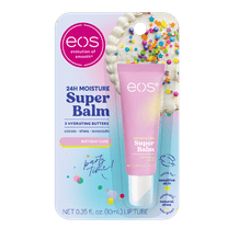 eos 24H Moisture Super Balm Birthday Cake, Hydrating Lip Treatment, 0.35 fl oz