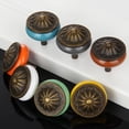thumbnail image 4 of HDJNal Set of 4, Green Ceramic Knobs - Kitchen Cabinet Cupboard Door knobs, Round Mushroom Shape Vintage Pull Handles for Furniture, Drawer Handles - Vintage Shabby Chic (33mm Diameter), 4 of 6