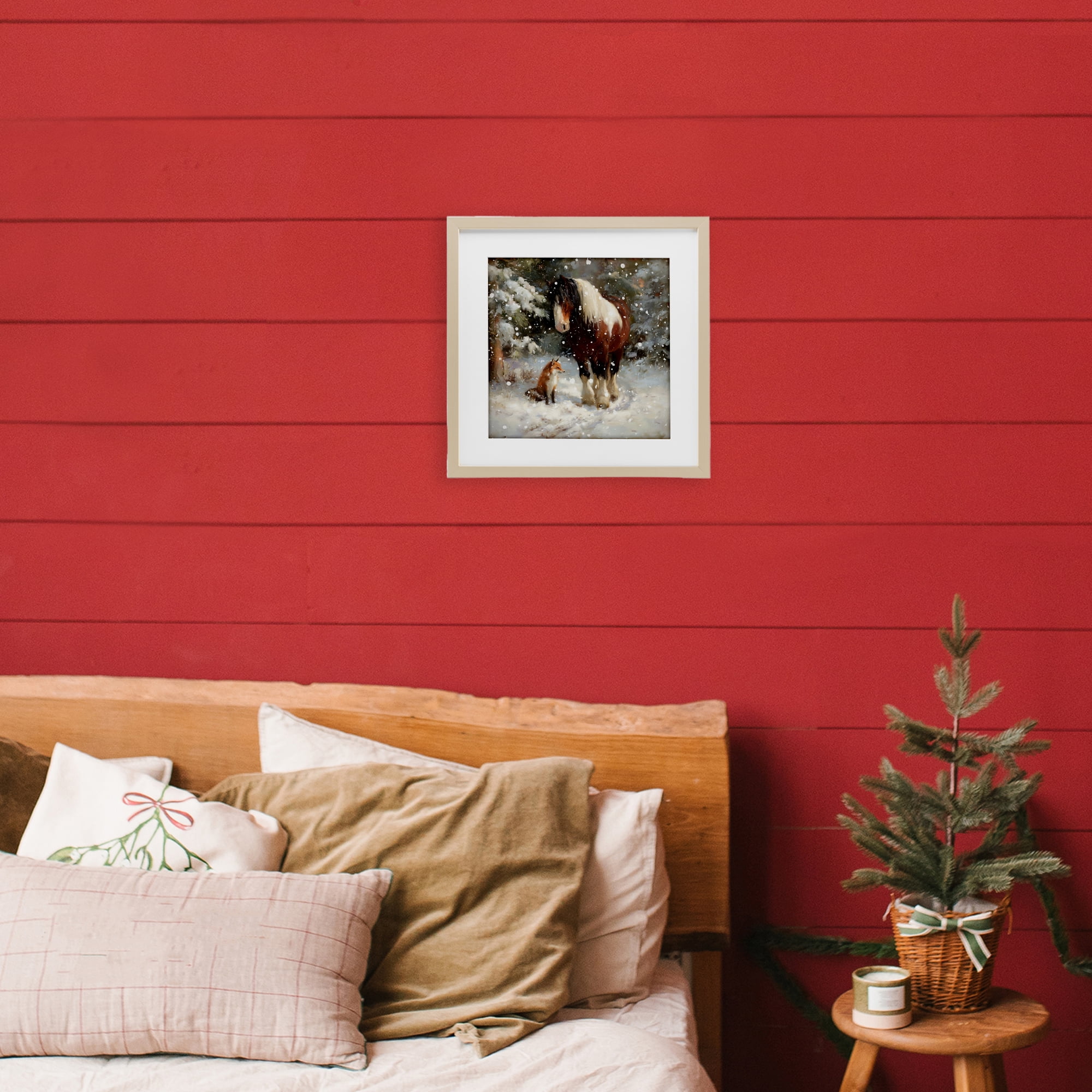 Stupell Industries The Horse & The Fox Birch Framed Print Under Glass, design by Tina LeCour