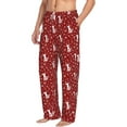 thumbnail image 2 of Uemuo Christmas Deer Head Pattern Men's Wide Leg Palazzo Lounge Pants with Pockets Light Weight Loose Comfy Casual Pajama Pants-Large, 2 of 9