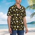 thumbnail image 3 of Balery Honey Bees With Flowers Camisas hawaianas de manga corta para hombre, camisas playeras de corte holgado, camisas de vacaciones con botones,3X-Large, 3 of 7