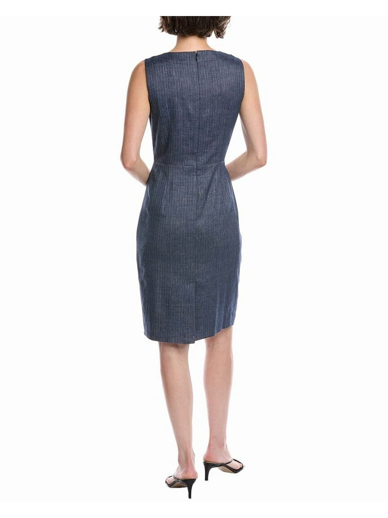 Brooks Brothers womens Denim Linen-Blend Sheath Dress, 4, Blue