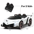 thumbnail image 2 of Gymax 12V 2-Seater Licensed Lamborghini Kids Ride On Car w/ RC & Swing Function White, 2 of 10