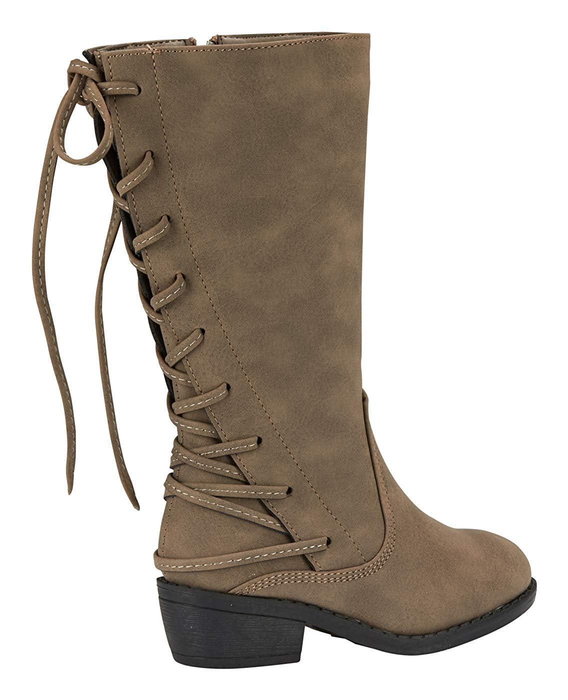 Bebe Bebe Girls Riding Boots Size 2 With Lace Up Back Casual Dress Fashion Shoes Taupe Walmart Com Walmart Com
