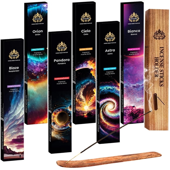 Set de regalo aromático Yuvora, 120 varillas de incienso y soporte