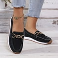 thumbnail image 4 of Platform Wedge Slip on Penny Loafers for Women Spring Fall Fashion Casual Buckle Walking Driving Work Shoes, 4 of 7