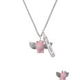 thumbnail image 2 of Delight Jewelry Pink Flying Pig with Wings Silvertone Hope Anchors the Soul Bar Charm Necklace, 23", 2 of 4