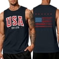 thumbnail image 2 of American Flag Tank Tops for Men 4th of July Shirts USA Muscle Sleeveless Shirt Patriotic Tank Tops Navy S, 2 of 4